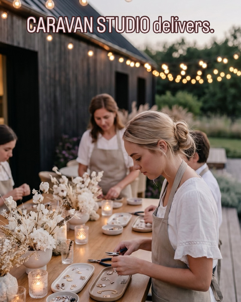 Caravan Studio creative experience styled outdoors at a celebration